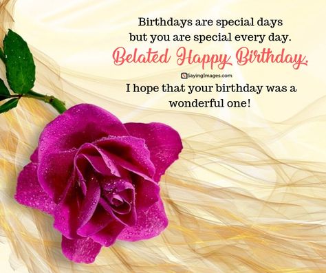 30 Belated Birthday Wishes That Can Get You Out of Trouble | SayingImages.com Happy Belated Birthday To My Niece, Belated Birthday Greetings For Women, Happy Belated Birthday Niece, Happy Belated Birthday Cousin, Happy Belated Birthday Quotes, Hanukkah Tree, Belated Birthday Messages, Belated Happy Birthday Wishes, Belated Birthday Greetings