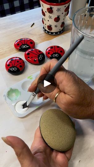 128K views · 2.3K reactions | Let’s paint a pretty ladybug for summer. This bug looks great in the garden #summercrafts #paintedrocks #lorybugrocks #artreels #reelsfacebook #reelstrending #art #artsupplies #acrylicpainting #crafty #craftymom | Lorybugrocks | Eymen Kamil · Ürək qırıldı Bug Rocks Painted Stones, Rock Painting Summer, Ladybug Rocks Painted, Ladybug Painted Rocks, Lady Bug Painted Rocks, Insects Preschool, Ladybug Rocks, Garden Fun, Lady Bugs