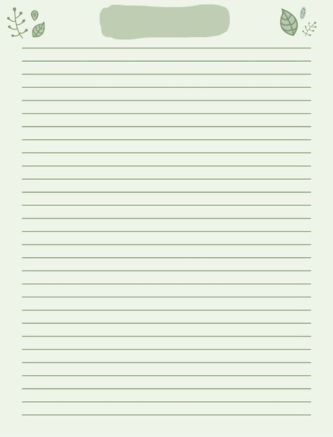 Cute Note Printable, Notes Template For School, Aesthetic Note Taking Template, Green Notes Ideas, Cute Note Paper Aesthetic, Good Notes Pages Templates, Notes Pad Template, Paper For Goodnotes Free, Aesthetic Writing Template