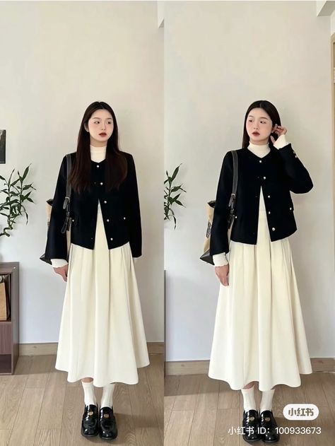 Japan Hijab Outfit, Formal Modest Outfits, Korean Modest Outfits, Modest Girly Outfits, Fall Outfits Korean, Simple Style Outfits, Outfit Upgrade, Skirt Outfits Fall, Classy Winter Outfits