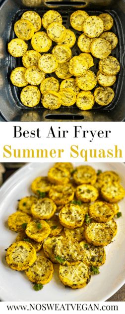 Roast Squash In Air Fryer, How To Cook Squash In Air Fryer, Air Fryer Fried Squash Recipes, Optavia Squash Recipes, Air Fried Summer Squash, Yellow Zucchini Recipes Air Fryer, What To Eat With Squash, Recipe For Summer Squash, Squash Air Fryer Recipes Healthy