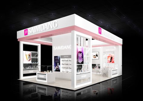 cosmetics Exhibition Stands Booth Ideas For Events, Beauty Exhibition Booth Design, Beauty Booth Design, Booth Design Exhibition, Beauty Exhibition, Expo Stand, Beauty Expo, Glass Partition Wall, Makeup Stand