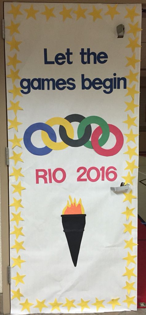 Olympic Board Ideas, Olympic Ideas For Classroom, Olympics School Theme Bulletin Boards, Back To School Olympic Theme, Olympic Theme Classroom Decorations, Olympic Theme Bulletin Board Ideas, Olympic Door Decorations For School, Olympic Themed Bulletin Board, Olympics Classroom Theme