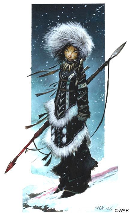 Arctic Hunter by Wayne Reynolds Arctic Character Design, Ice Character, Warrior Illustration, Wayne Reynolds, Woman Warrior, Inuit Art, Fantasy Inspiration, Character Design References, Character Portraits