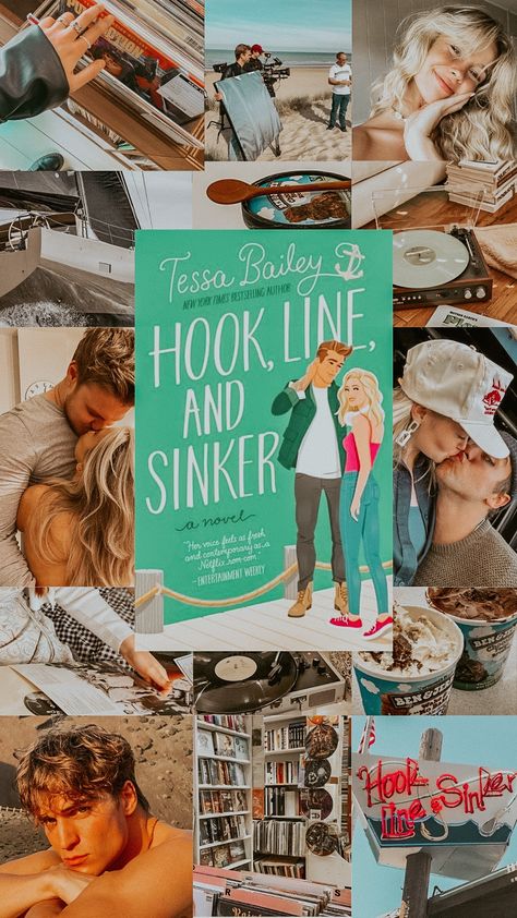 The Au Pair Affair Tessa Bailey Aesthetic, Fox And Hannah Hook Line And Sinker, Hook Line And Sinker Tessa Bailey, Fox Hook Line And Sinker, Fox And Hannah, Tessa Bailey Books, Hook Line And Sinker Aesthetic, Cute Bookshelves, Hook Line And Sinker