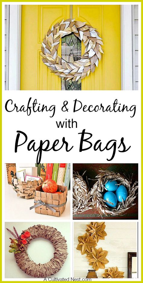 Crafting & Decorating With Paper Bags - Don't just stash or throw away your paper bags, make something new with them! Diy Paper Bag, Paper Grocery Bags, Paper Bag Crafts, Skin Bumps, Crafts For Teens To Make, Brown Paper Bag, Upcycled Crafts, Paper Crafts For Kids, Homemade Crafts