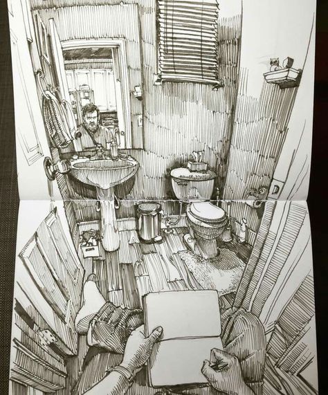 Dessin Paul Heaston, Black And White Drawings, Kunstjournal Inspiration, Observational Drawing, Perspective Art, Arte Sketchbook, Arte Inspo, Sketchbook Inspiration, Urban Sketching