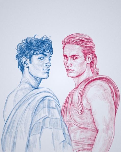 The Song Of Achilles Fanart, Achilles And Patroclus Art, Patroclus And Achilles, Song Of Achilles, Achilles And Patroclus, Greek Mythology Art, Mythology Art, Greek Myths, Fan Book