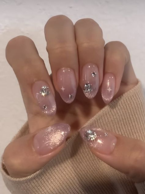 Japanese Bling Nails, Square Nails For Summer, Gel X Nails, Nails For Summer, X Nails, Asian Nails, Short Square Nails, Minimal Nails, Pretty Gel Nails