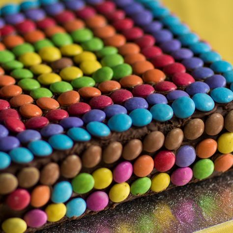 Chocolate Smarties Cake Smarties Cake, Smarties Chocolate, Chocolate Fountain Recipes, Cake Children, Chocolate Cake Recipes, Fiesta Cake, Birthday Baking, Chocolate Sponge Cake, Homemade Birthday Cakes