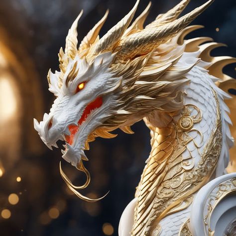 White and gold anthropomorphic dragon god by orlando sanchez - Playground AI Cosmere Tattoo, Gold Dragon Art, White And Gold Dragon, Air Kingdom, Naga Snake, Dragon God, Dragon Book, Dragon Chino, Healing Tattoo