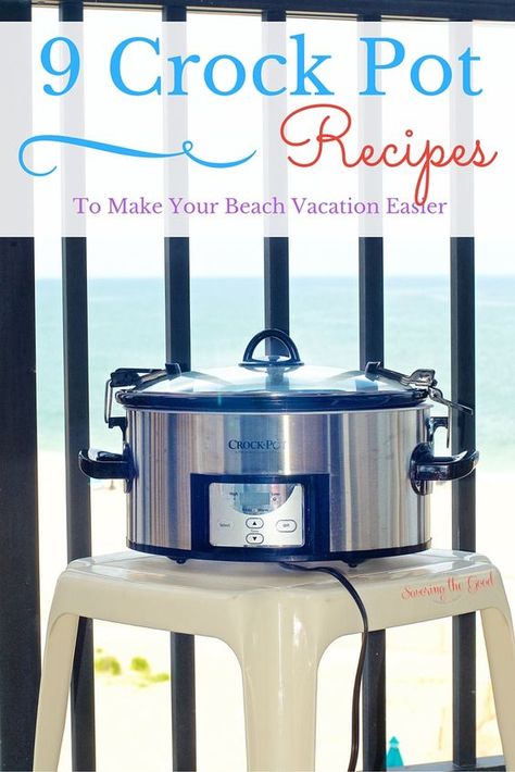 9 Crockpot Recipes To Make Your Beach Vacation Easier found at savoringthegood.com Beach Vacation Food, Beach Vacation Meals, Easy Vacation Meals, Vacation Meal Planning, Vacation Food, Vacation Meals, Crock Pot Recipes, Beach Meals, Recipes To Make