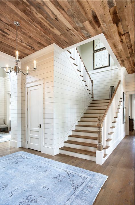 Markalunas Architecture Group - I love shiplap walls! (click through for more paneled wall inspiration) Shiplap Paneling, تحت الدرج, Shiplap Wood, Basement Floor, Floor Ideas, Unfinished Basement, Bathroom Laundry, Ship Lap Walls, Ideas Bathroom