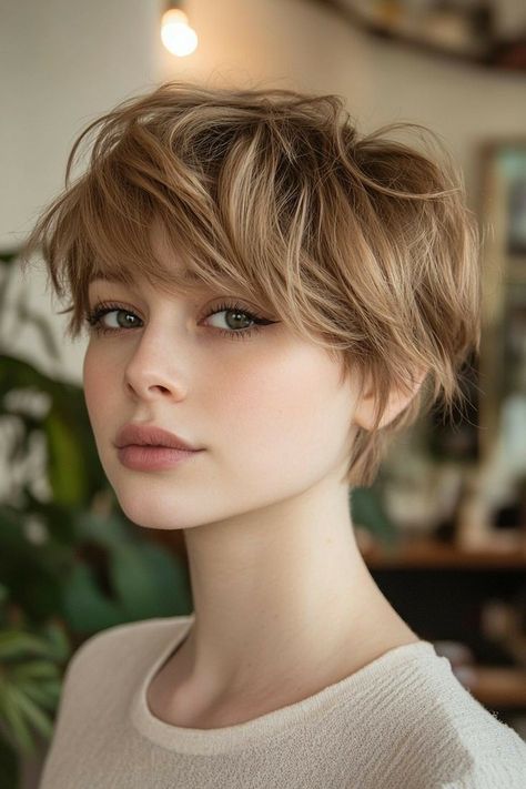 HAIRS.LONDON Feathered Pixie Cut, Short Pixie Haircuts With Bangs, Pixie Haircut With Bangs, Pixie Haircuts With Bangs, Shaggy Haircut, Longer Pixie Haircut, Short Hairstyles Fine, Pixie Cut With Bangs, Long Face