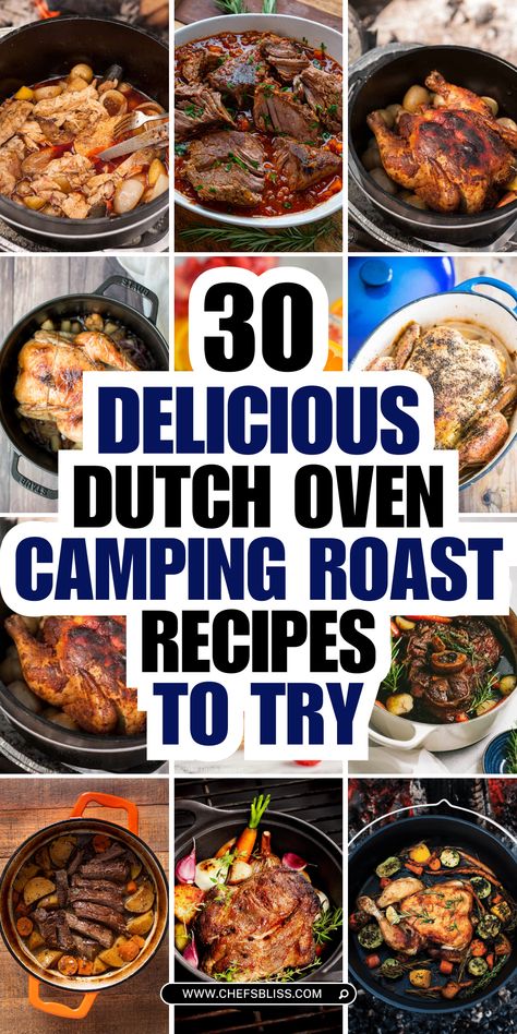 Cooking over a campfire is an experience that brings people together, and what better way to enjoy a hearty meal outdoors than with a Dutch oven roast? Whether you're camping in the mountains, by the lake, or in the forest, a Dutch oven makes it easy to prepare tender, flavorful roasts with minimal effort. These 30+ Dutch oven camping roast recipes will inspire you to bring out the best in your outdoor cooking adventures. From classic roasts to inventive flavor combinations, these recipes are perfect for cooking up a meal that satisfies after a day of exploration and fun. Dutch Oven Recipes Cast Iron, Dutch Oven Camping Recipes, Camping Menu, Dutch Oven Camping, Camping Dinners, Easy Camping Meals, Dutch Oven Cooking, Dutch Oven Recipes, Cast Iron Recipes