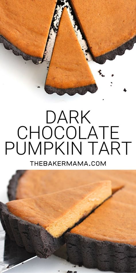 Chocolate Pumpkin Tart, Fall Favorite Desserts, Pumpkin Tart, Traditional Pumpkin Pie, Pumpkin Tarts, Pie Pops, Traditional Pumpkin, Chocolate Pumpkin, Pumpkin Everything