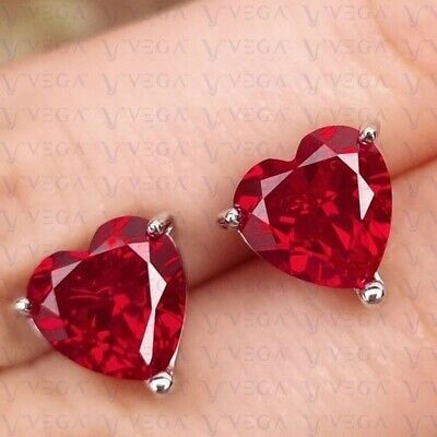 ad eBay - 3.00ct Heart Cut Red Natural Ruby Gemstones Diamond Stud Earring 14K White Gold Gemstone with IGL&T (UK & USA) Certification, Excellent Quality. STONE TYPE:- Natural Ruby. PURITY:- 14K / 585. All listed jewelry is the handcrafted high quality, made professionally with love and care, as the best tradition in wide variety, attractive prices and genuine quality pieces. Diamond Stud Earring, Ruby Heart, Gold Sign, Red Diamond, Earrings Studs, Ruby Gemstone, Diamond Stud, Heart Earrings Studs, Fine Earrings