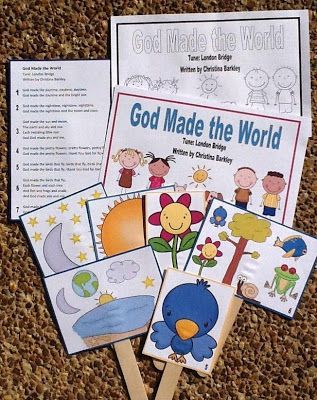 Kindergarten Ccd Activities, Psr Activities, God Made The World, Creation Bible Crafts, Toddler Bible Lessons, Songs For Preschool, Creation Activities, Creation Bible, Toddler Bible