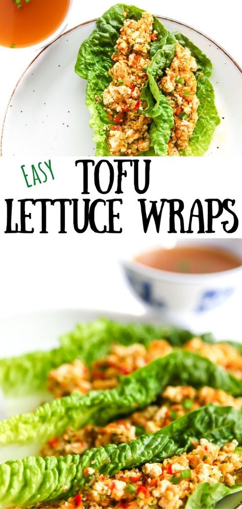 Wraps Vegetarian, Tofu Lettuce Wraps, Vegan Lettuce Wraps, Vegetarian Lettuce Wraps, Wraps Easy, Pf Chang, Pf Changs, Quick Vegan, Vegan Wraps