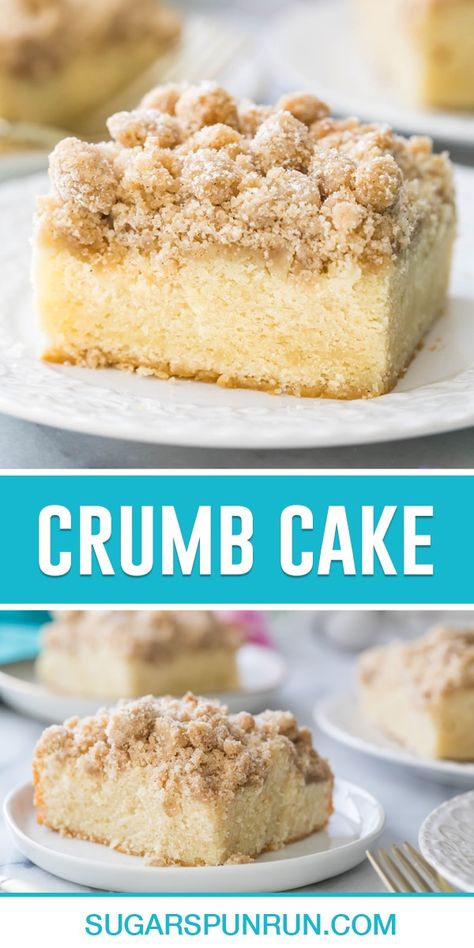 Crumb Cake - Sugar Spun Run Cake Crumble, Crumb Cakes, Sugar Spun Run, Breakfast Favorites, Crumb Cake Recipe, Cinnamon Coffee Cake, Feed A Crowd, Coffee Cakes, Cinnamon Rolls Homemade