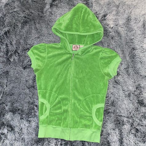 Look what I just found on Depop 🙌 https://depop.app.link/DasgdvYQVmb Green Juicy Couture, Depop Y2k, Tracksuit Tops, Early 2000s, Back In Time, Y2k Fashion, Bright Green, Juicy Couture, In Time