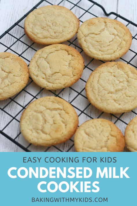 Condensed Milk Cookies 4 Ingredients, Milk Cookies Recipe, Easy Recipes Baking, Cookie Recipes Condensed Milk, Basic Cookie Dough Recipe, Condensed Milk Recipes Easy, Condensed Milk Recipes Desserts, Milk Recipes Dessert, Sweetened Condensed Milk Recipes