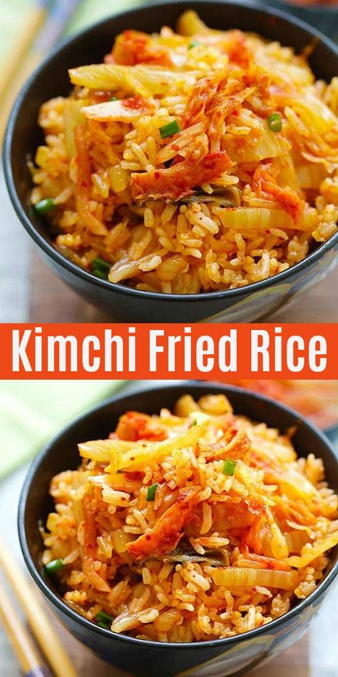 Rice Recipes For Dinner Asian, Woks Of Life Fried Rice, What To Pair Kimchi With, Rice With Kimchi, Easy Dinner Rice Recipes, Rice And Kimchi Recipe, Dinner With Kimchi, Best Ways To Eat Kimchi, Kimchi Dinner Recipe