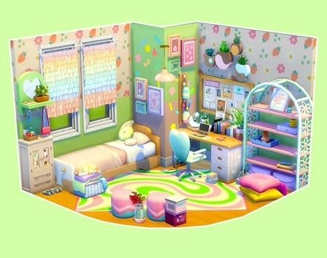 Sims 4 Bedroom Ideas Aesthetic, Sims 4 Triplets Room, Sims 4 Kids Playroom, Sims 4 Playroom, Kids Room Sims 4, Sims 4 Room Ideas Bedrooms, Sims 4 Toddler Room, Sims 4 Teen Bedroom, Room Ideas Sims 4