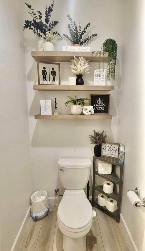 Wc Decoration, Half Bathroom Decor, Toilet Room Decor, Small Toilet Room, Restroom Decor, Small Toilet, Bathroom Decor Apartment, Budget Patio, Ideas Backyard