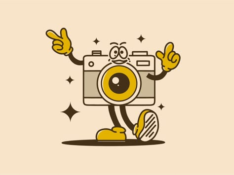 Camera Graphic Design, Camera Character, Cartoon Camera, Camera Cartoon, Camera Illustration, Simple Camera, Portland Timbers, Rock Gifts, Camera Art