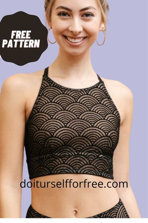 Sewing Tops For Women Pattern, Diy Activewear, Sports Bra Sewing Pattern, Bralette Sewing Pattern, Sewing Activewear, Top Pattern Sewing, Sewing Patterns Free Women, Bra Sewing Pattern, Home Ware