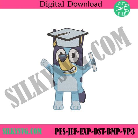 Bluey Graduation Cartoon Embroidery Design Files, Bluey Character Embroidery Download, Bluey Graduation Embroidery Design, https://silkysvg.com/product/bluey-graduation-cartoon-embroidery-design-files-bluey-character-embroidery-download-bluey-graduation-embroidery-design-em23042024blee1/, 3.8 Check more at https://silkysvg.com/product/bluey-graduation-cartoon-embroidery-design-files-bluey-character-embroidery-download-bluey-graduation-embroidery-design-em23042024blee1/ Bluey Graduation, Graduation Embroidery, Cartoon Embroidery Design, Graduation Cartoon, Character Embroidery, Embroidery Download, Cartoon Embroidery, Trending Svg, Logo Embroidery