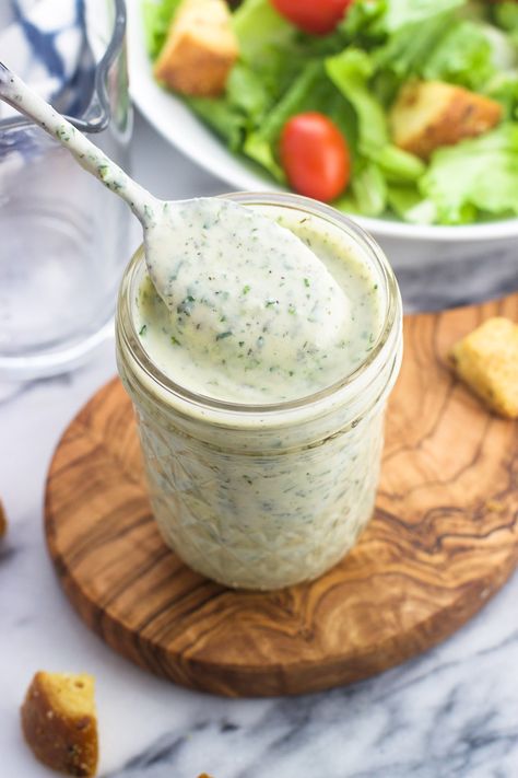 Cilantro Ranch Dressing Recipe, Yogurt Ranch Dressing Recipe, Healthy Ranch Dressing Recipe, Ranch Dressing Mix Recipe, Ranch Salad Dressing Recipes, Cilantro Lime Ranch, Cilantro Lime Ranch Dressing, Green Ranch, Cilantro Lime Dressing Recipe