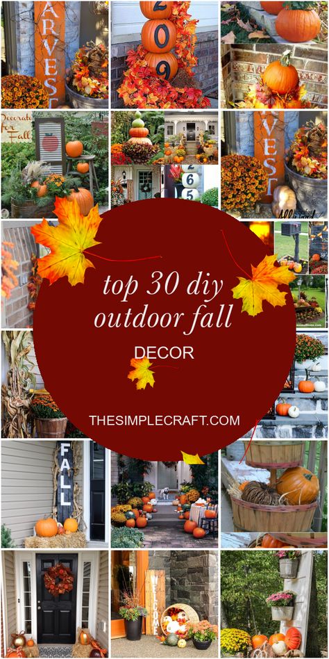 Fall Front Porch Decor Lanterns, Sidewalk Fall Decor, Diy Autumn Decorations Front Porch, Fall Outdoor Yard Decor, Thanksgiving Outdoor Decorations Diy, Outdoor Thanksgiving Decorations Yard, Diy Thanksgiving Outdoor Decorations, November Outdoor Decor, Thanksgiving Outdoor Decorations Yards