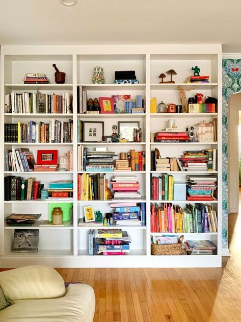 5 Golden Rules for a Perfect IKEA BILLY Bookcase Hack | Apartment Therapy Bookcase Stairs, Ikea Shelf Hack, Ikea Bookshelf Hack, Billy Hack, Ikea Book, Bookcase Hack, Billy Ikea, Billy Bookcase Hack, Billy Regal