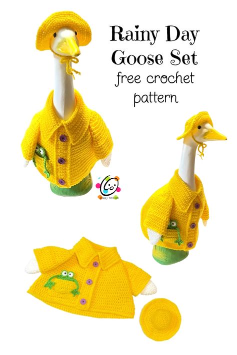 Garden Goose Clothes Patterns, Goose Dress Pattern, Crochet Lawn Goose Clothes, Crochet Goose Outfit Pattern, Goose Clothing Patterns, Concrete Goose Clothes Patterns Free, Porch Geese Clothes, Crochet Goose Clothes Pattern Free, Goose Outfits Patterns