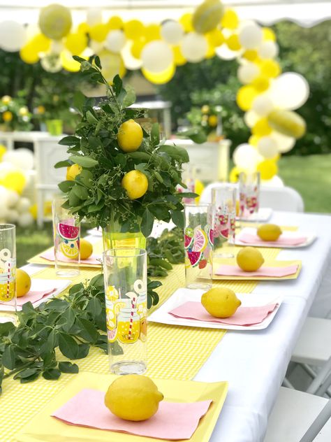 Lemon Birthday Party, Lemon Party Decorations, Lemon Themed Party, Lemon Birthday, Adult Party Themes, Picnic Theme, Lemonade Party, Garden Party Decorations, 1st Birthday Themes