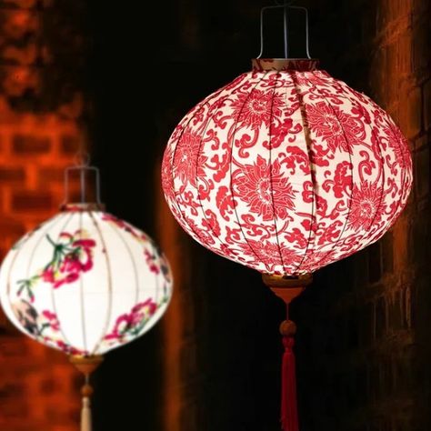 Flower Print Lantern $45.24 bit.ly/3hCYQMU Mid Autumn Festival Party, Lantern Restaurant, Lantern Chinese, Chinese Spring Festival, Chinese Silk, Paper Fans, Mid Autumn, Mid Autumn Festival, Wire Frame