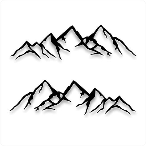 Amazon.com - Mountain Decal Set, Black 5 inch die Cut x2 Car/Truck Badge Emblem Sticker Graphics - Mountain Shilloute, Adventure Logos, Mountain Vector Art, Free Jeep On Mountain Svg Files For Cricut, Mountains Drawing, Mountain Car Decal, Stickers For Car, Mountains Sticker, Mountain Decal