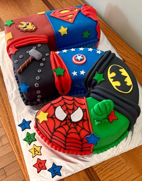 Marvel Birthday Cake, Iron Man Cake, Ironman Cake, Spiderman Birthday Cake, Marvel Birthday Party, Hulk Spiderman, Marvel Cake, Superhero Birthday Cake, 5th Birthday Cake