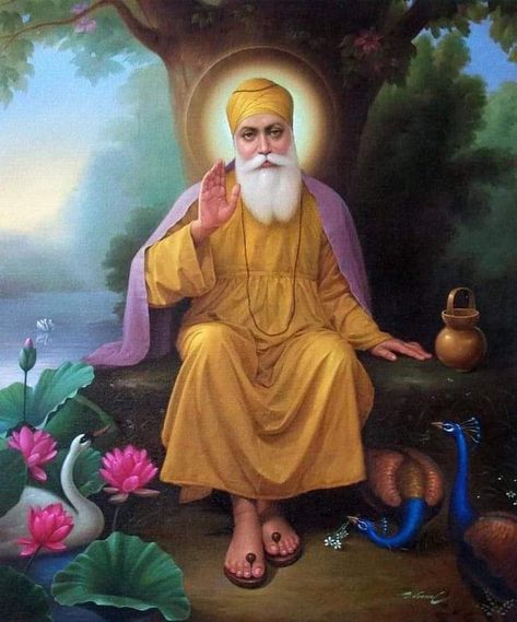 Guru Wallpaper, Guru Nanak Photo, Guru Nanak Wallpaper, Guru Nanak Dev Ji, Arte Yoga, Indian History Facts, Nanak Dev Ji, Boho Art Drawings, Fabric Painting On Clothes