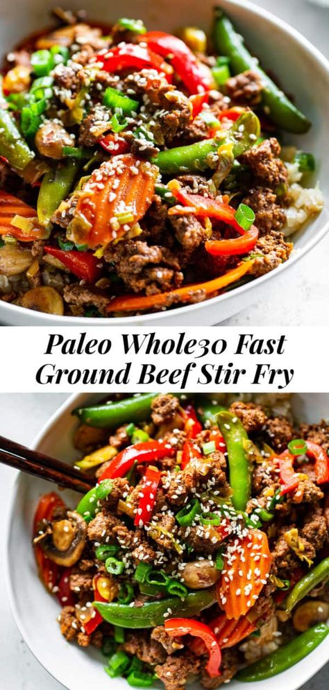 Ground Beef Stir Fry, Keto Stir Fry, Paleo Running Momma, Healthy Ground Beef, Paleo Beef, Digestive Problems, Fried Beef, Beef Stir Fry, One Skillet