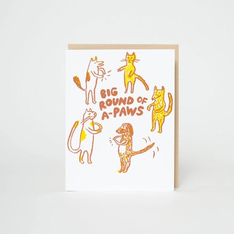 Paw Congrats Greeting Card | This Corner - Hair Salon and Design Shop in Philadelphia Letterpress Greeting Cards, Dog Greeting Cards, Grad Cards, Paper Plants, Congrats Card, Planner Art, Appreciation Cards, Paper Gift Box, Grad Gifts