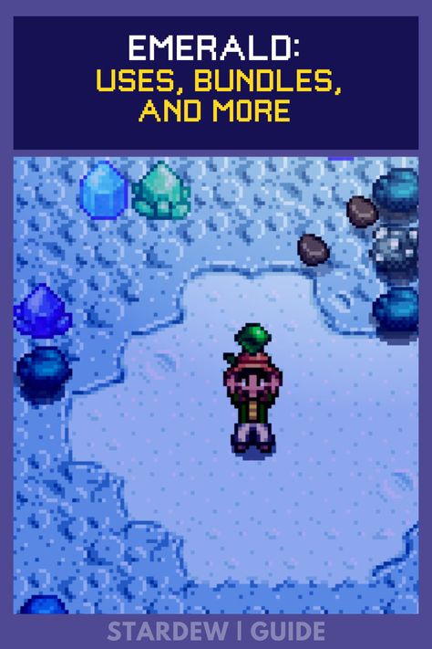 Finding Emeralds in the Mines isn’t big news for Stardew Valley players. But what can intrigue you is its uses and benefits. With this guide, you’ll learn everything you need to know about this mineral. Stardew Mines Guide, Iridium Stardew Valley, Stardew Valley Minerals Guide, Stardew Valley 100%, Stardew Valley 100% Perfection, Treasure Hunter, Big News, Stardew Valley, Made Goods