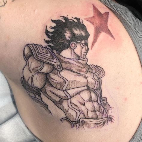 Jotaro Kujo Tattoo Ideas, Jjba Tattoo Ideas Simple, Jostar Jojo Tattoo, Jojo Birthmark Tattoo, Star Platinum Tattoo, Jjba Tattoo Ideas, Jojo Tattoo Ideas, Jojo Star Tattoo, Joestar Birthmark Tattoo