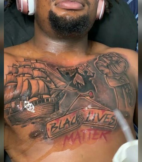 @Areeisboujee Black Warrior Tattoo For Men, Black Peoples Tattoo, Black Man Chest Tattoo, Black Power Tattoo Men, Chest Tattoo Sketches For Men, African Worrier Tattoo, African Tattoo Ideas For Men, Chest Tattoo Sketches, African Sleeve Tattoo