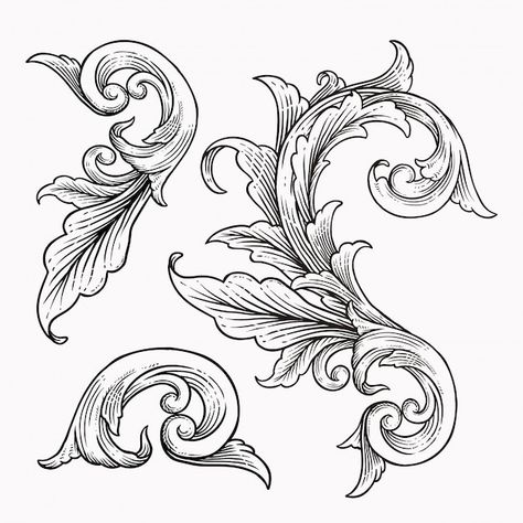 Baroque Tattoo, Scroll Ornament, Baroque Frame, Filigree Tattoo, Baroque Frames, Ornament Drawing, Baroque Ornament, Baroque Design, Baroque Pattern