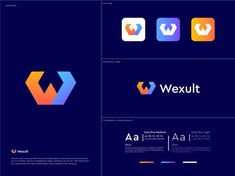 Logo Design Presentation, Lettermark Logo, Lettermark Logos, Colorful Logo Design, Tech Logo, Flat Logo, Logo Modern, App Logo, Logo Designer