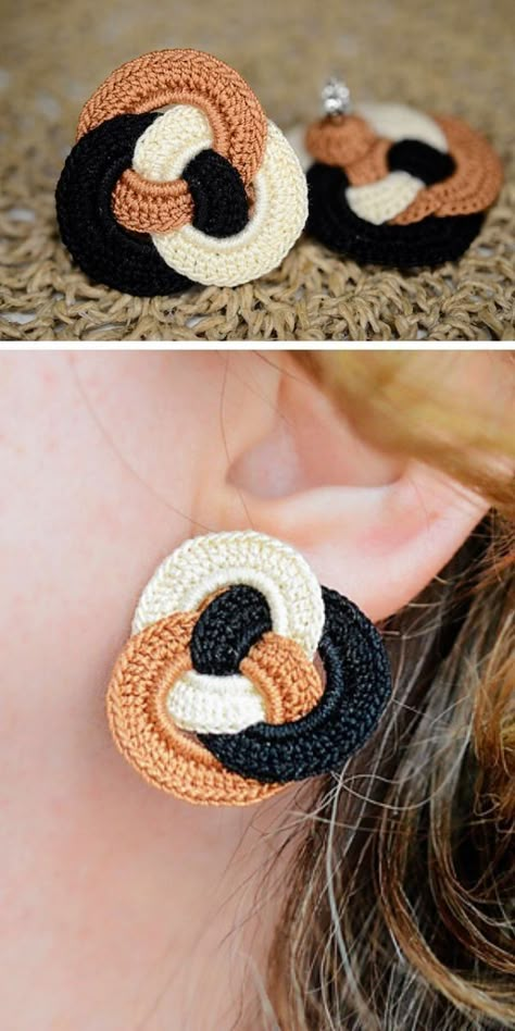 Crochet Circle Earrings, Micro Crochet, Crochet Jewelry Patterns, Crochet Earrings Pattern, Easy Crochet Patterns Free, Earrings Pattern, Crochet Jewellery, Jewelry Crochet, Crochet Christmas Ornaments