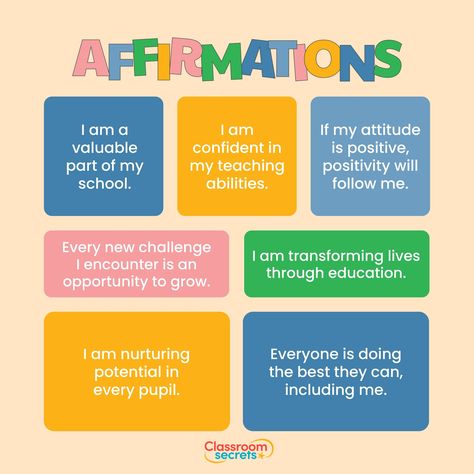 Happy Monday! Hope these affirmations give you a positive start to the week! ⭐️ #Affirmations #MondayMorning #MondayMorningAffimations #Teachers #Educators Teacher Positive Affirmations, Affirmations For Teachers, Teacher Affirmations, Motivational Quotes For Teachers, Quotes For Teachers, Teacher Tips, Teacher Quotes, Challenge Me, Happy Monday